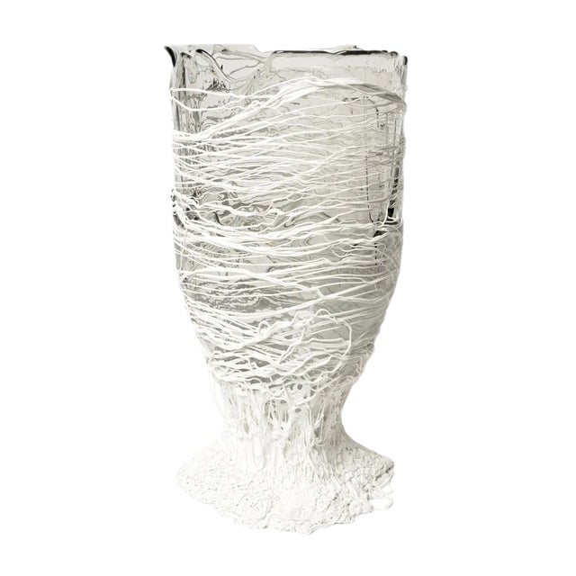 Clear and White Spaghetti Vase by Gaetano Pesce for Fish Design For Sale
