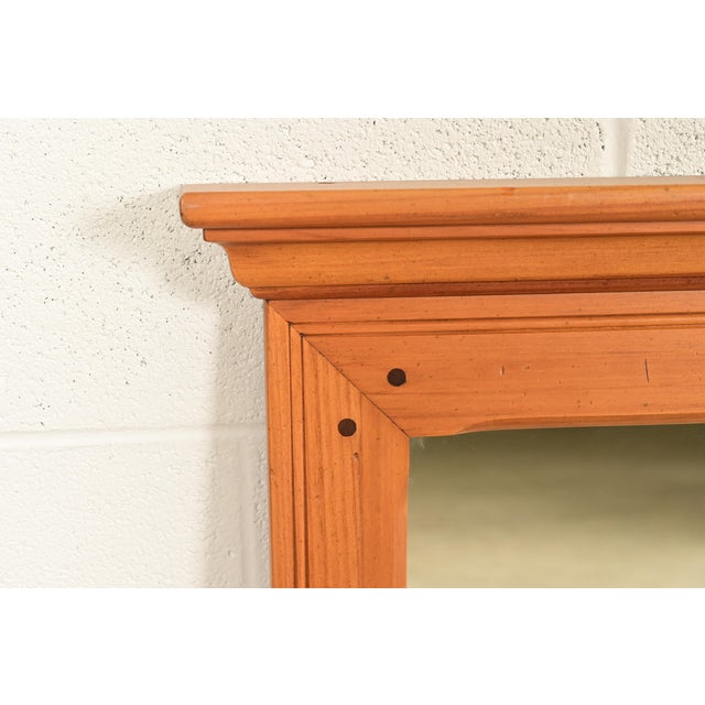 Late 20th Century Ethan Allen American Colonial Solid Pine Framed Wall Mirror For Sale - Image 5 of 12