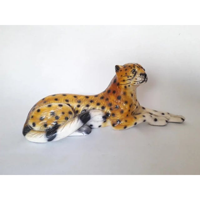 Vintage Italian Ceramic Leopard Sculpture, 1960s, in Good conditions. Designed 1960 to 1969