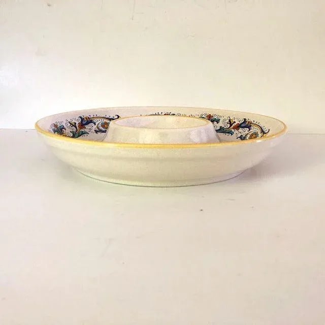 Deruta Modern Deruta Ceramiche Italy Chip Dip Bowl For Sale - Image 4 of 5