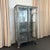 Metal Large Antique Double Door Brushed Steel Apothecary Vitrine Cabinet For Sale - Image 7 of 10