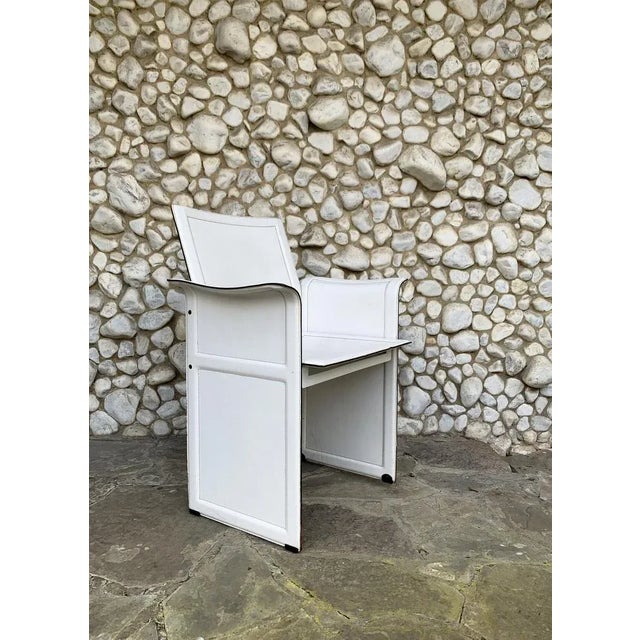 Italian White Leather Armchair by Tito Agnoli for Matteo Grassi, 1970s For Sale - Image 18 of 18