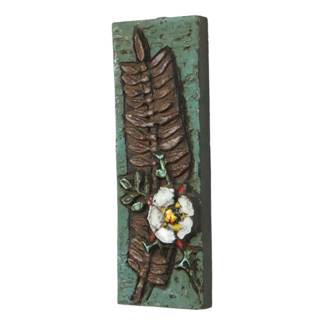 Terracotta Wall Sculpture in the style of Ruscha, West Germany, 1960s For Sale - Image 3 of 15
