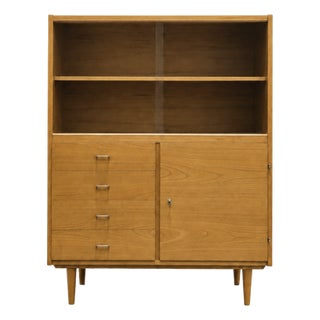 Mid Century Modern Ashwood Bookcase | Paul McCobb Styled China Cabinet, C. 1960’s For Sale