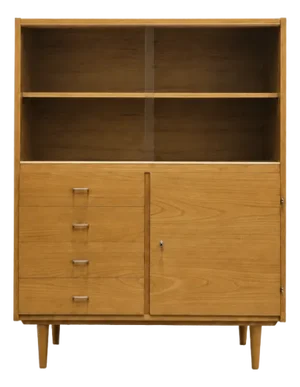 Mid Century Modern Ashwood Bookcase | Paul McCobb Styled China Cabinet, C. 1960’s