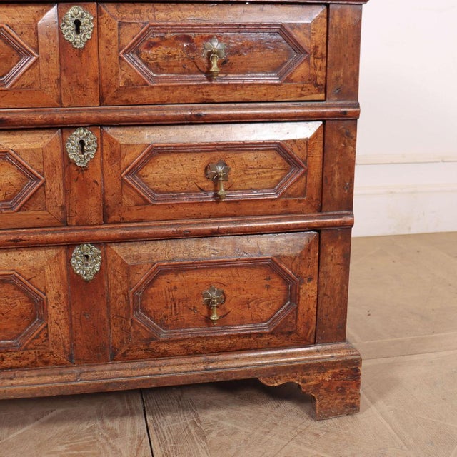 Antique Oak Chest of Drawers, 1700s For Sale - Image 4 of 9