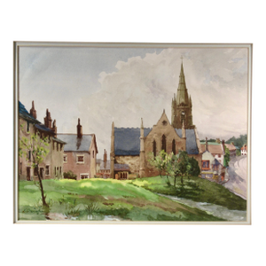 Ken Cherrington Church In The Cotsworld Way, England C. 1930 Painting
