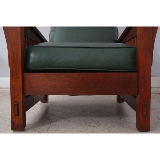 Stickley Mission Cherry Morris Chair & Ottoman For Sale - Image 12 of 18