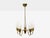 Fog & Mørup, Tulip Chandelier, Opal Glass, Brass, Teak, Denmark, 1960s For Sale - Image 4 of 10