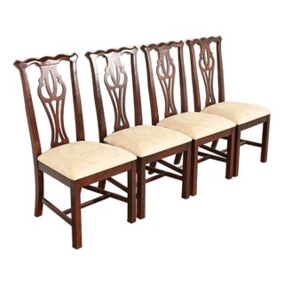 Thomasville Georgian Carved Mahogany Dining Chairs, Set of Four For Sale