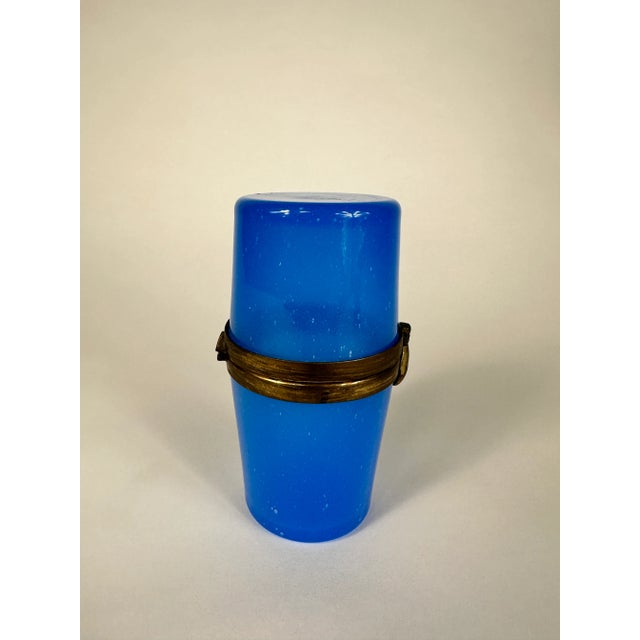 Turquoise French round casket box. Elegant and refined, and a gorgeous item to stow away secrets.