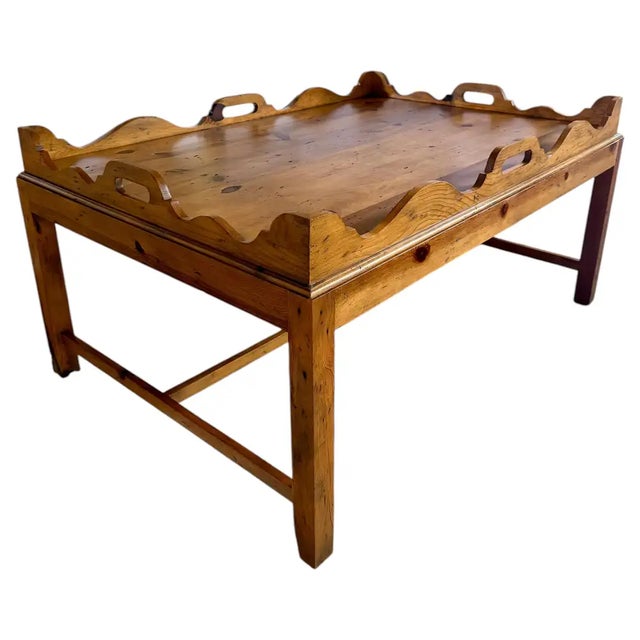 Wood Ralph Lauren Home Tray Top Coffee Table Western Santa Fe Ranch Rustic Wood Large For Sale - Image 7 of 18