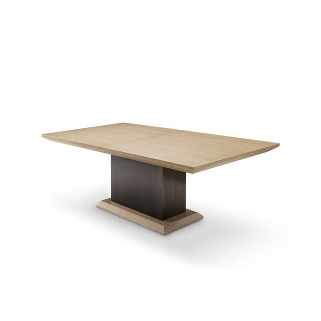 Modern Greg Sheres Style Oak and Bronze Extension Dining Table For Sale - Image 4 of 6