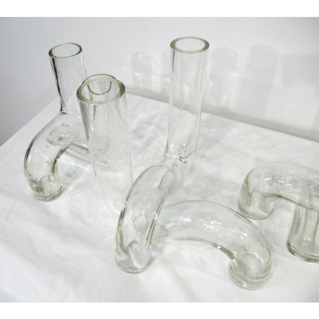 Alvino Bagni 6 Piece Alvino Bagni Pidou Sculptural Glass Puzzle Vases Italy For Sale - Image 4 of 8