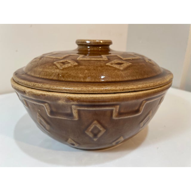 Vintage Monmouth Pottery Casserole - Southwestern Motif - Arts & Crafts For Sale - Image 4 of 9