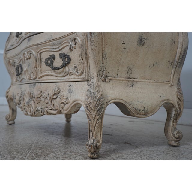 Stone Pair of Councill Craftsman Marble Top French Painted Chests For Sale - Image 7 of 18