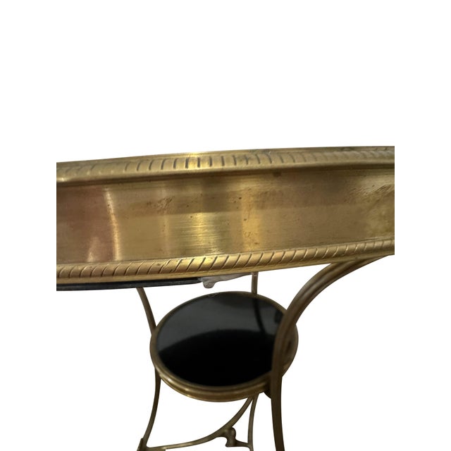 Early 20th Century Early 20th Century French Directoire Round End Table Gueridon Brass with Black Marble Top For Sale - Image 5 of 18