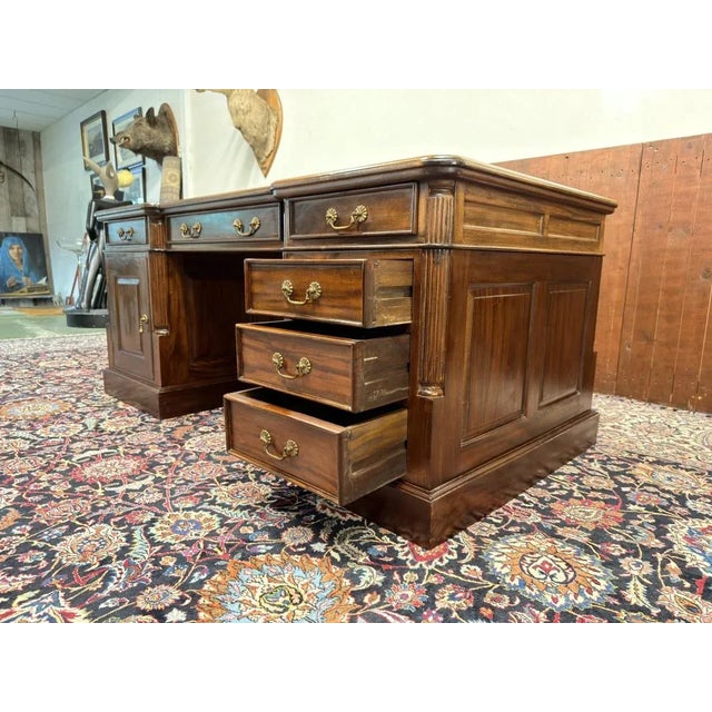 English Chesterfield Desk in Teak For Sale - Image 15 of 18