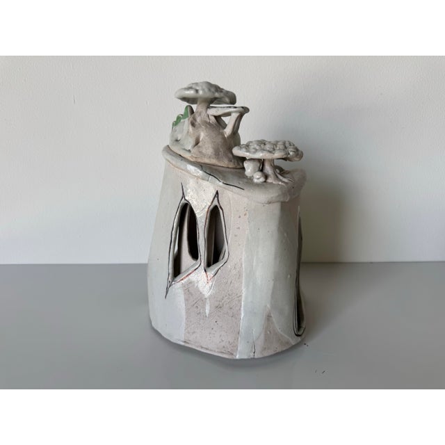 1980s Vintage Handmade Sculptural Abstract Landscape Art Pottery For Sale - Image 9 of 11