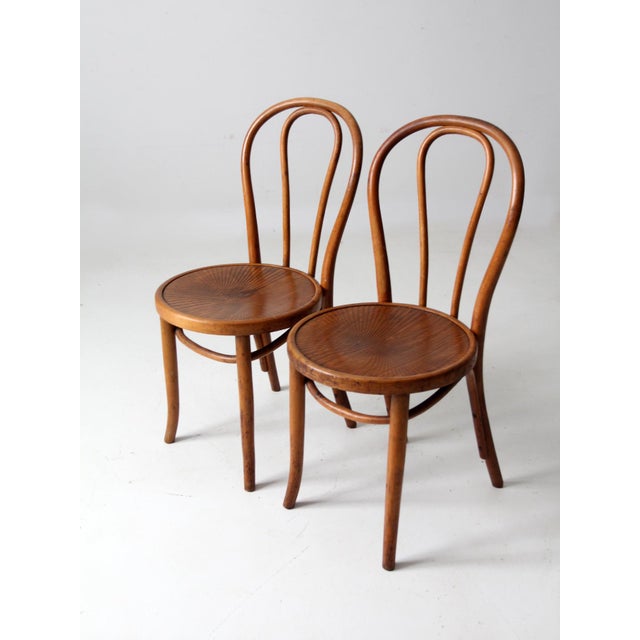 Antique J & J Kohn Mundus Bentwood Chair Pair | Chairish