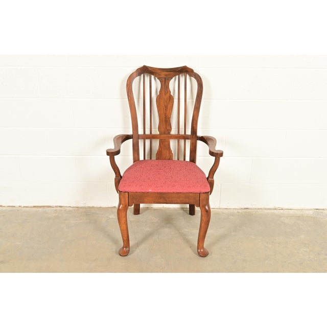 A gorgeous Queen Anne or Georgian style armchair or dining captain chair In the manner of Baker Furniture By Blowing Rock...