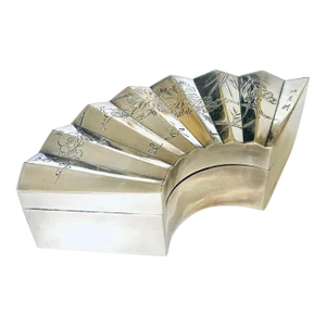Miyamoto Sterling Japanese Fan Jewelry Box