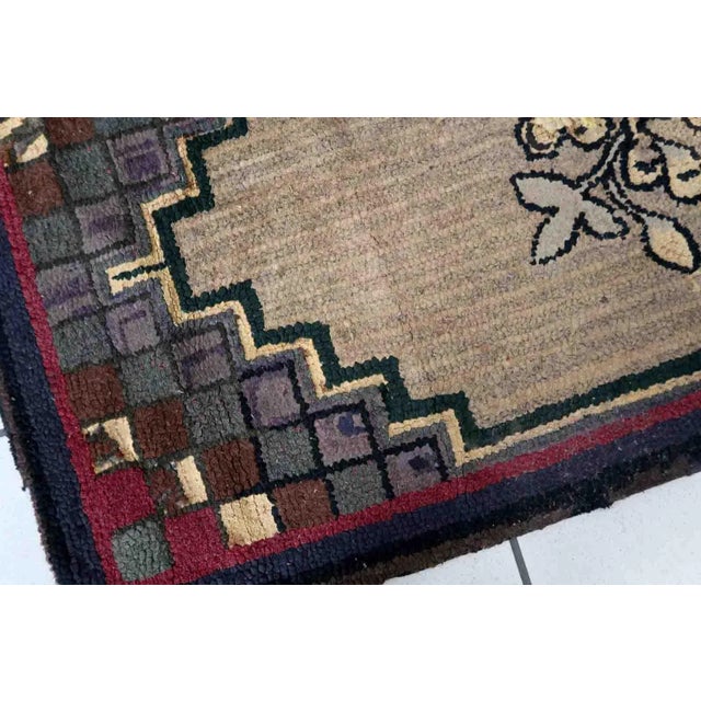 1880s Handmade Antique American Hooked Rug 2.1' X 4' For Sale - Image 4 of 11