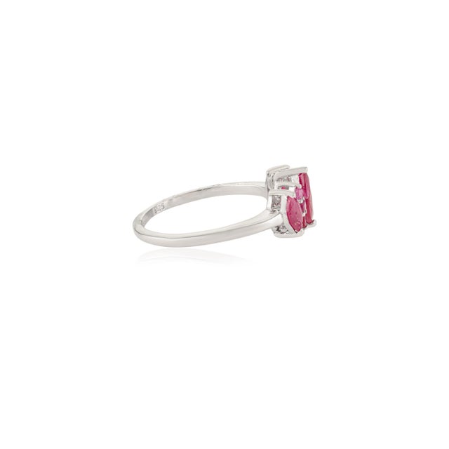 Not Yet Made - Made To Order Dainty Genuine Ruby Proposal Ring Set in 925 Sterling Silver Prong Setting - Size 7 For Sale - Image 5 of 10