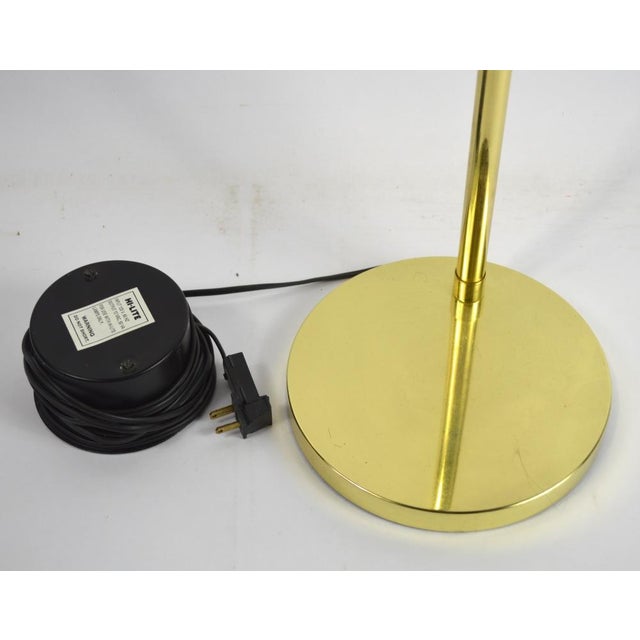 Late 20th Century Late 20th Century Brass Floor Lamps W Reticulated Swing Arms - a Pair For Sale - Image 5 of 7
