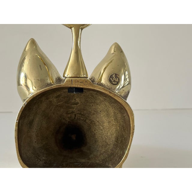 Vintage Brass Fox Head Doorstop For Sale - Image 11 of 12