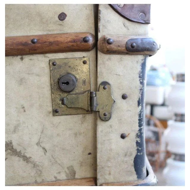 Leather Trunk with Stickers, 1910s For Sale - Image 6 of 8