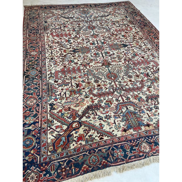 Blooming Jungle Antique Heriz Rug - 8 X 11 For Sale - Image 4 of 12