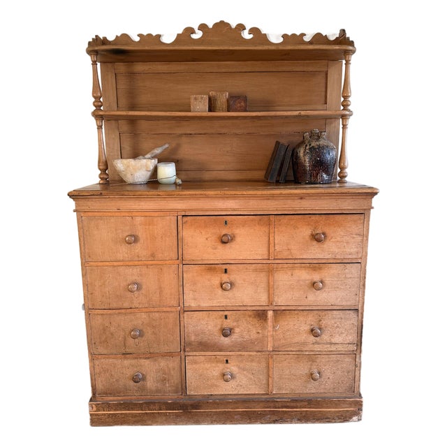 Rare 19th Century English Pine Dairy Hutch For Sale