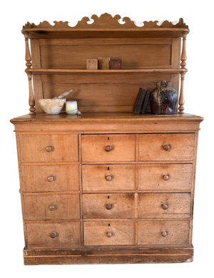 Rare 19th Century English Pine Dairy Hutch