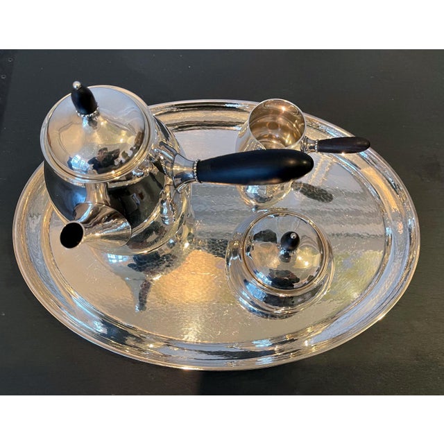 Danish Sterling Silver Coffee or Tea Set Georg Jensen For Sale - Image 13 of 18