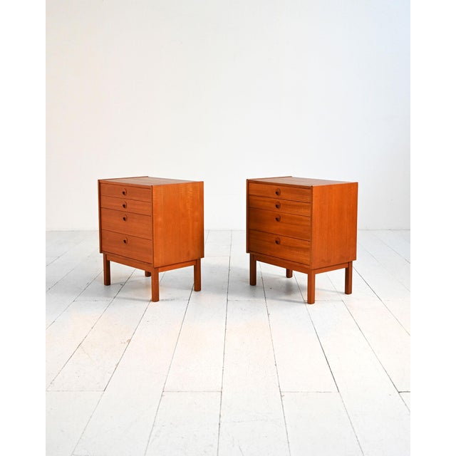 Scandinavian Teak Bedside Tables, 1960s, Set of 2 For Sale - Image 4 of 9