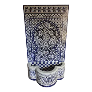 XL Cobalt Blue and White Moroccan Fountain