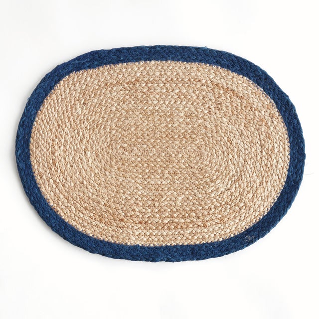 Boho Chic Jute Coil Oval Placemats, Set Of 8 For Sale - Image 3 of 4