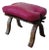 Handcrafted Moroccan Camel Saddle, Genuine Leather Cushion Stool / Pink For Sale