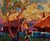 Textile Oil Painting Sunset Village Glow Oleksiy Ivanyuk For Sale - Image 7 of 8