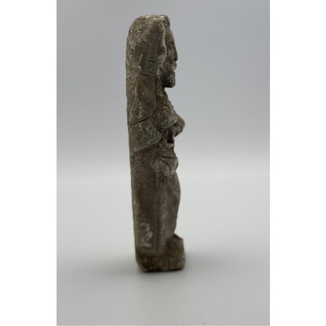 Early 19th Century Hand-Carved Stone Figure – European Primitive Sculpture For Sale - Image 4 of 8