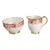 Vintage English Gilded Painted Romantic Roses Roslyn Fine Bone China Creamer & Sugar Set For Sale
