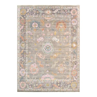Pasargad Home Oushak Silver Wool Area Rug- 9'11'' X 13' 9'' For Sale