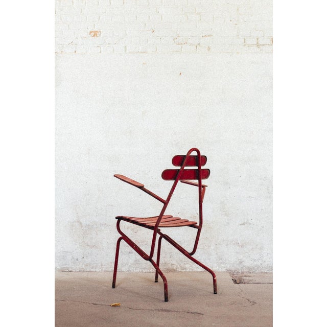 Weathered Metal Chairs, Set of 4 For Sale - Image 4 of 11