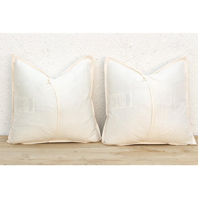 Textile Pair of Ambi Ivory Paisley Pillow Cover For Sale - Image 7 of 8
