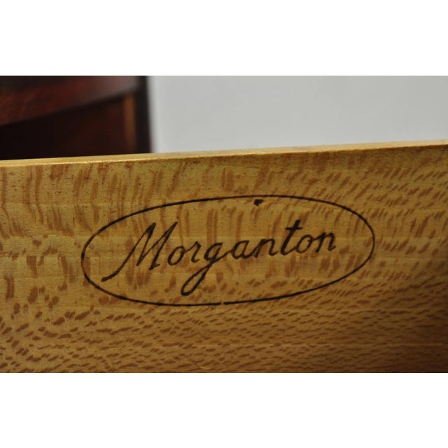 Vintage Morganton Duncan Phyfe Mahogany Bow Front Corner China Cabinet Curio For Sale - Image 12 of 17