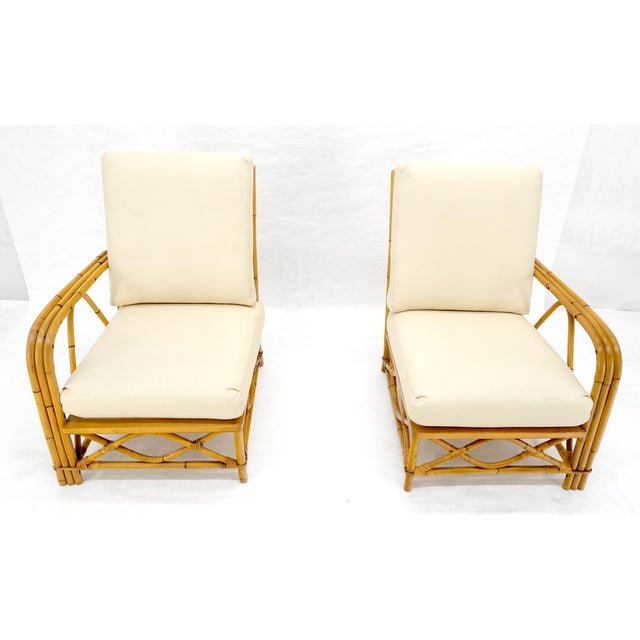 Ficks Reed Ficks Reed Mid Century 3 Pieces Rattan Bamboo Sofa Chairs Set c1960s MINT For Sale - Image 4 of 18
