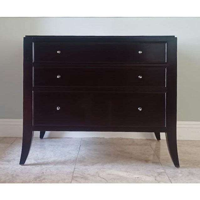 Dark Mahogany Three-Drawer Chest of Drawers / Commode by Barbara Barry for Baker Furniture Company For Sale - Image 10 of 11