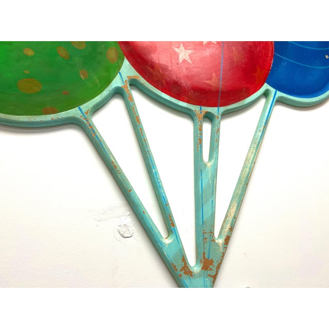 1920’s French Whimsical Monumental Balloon Wall Hangings - a Pair For Sale - Image 9 of 11
