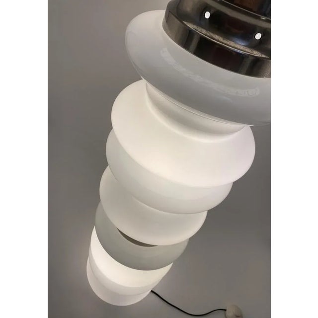 Floor Lamp in White Satined Glass by Carlo Nason for Mazzega, 1970s For Sale - Image 10 of 12